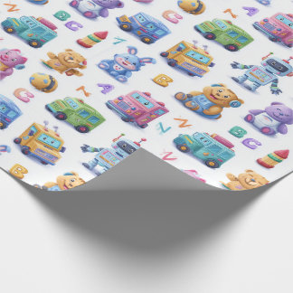 Papel De Regalo Mascotas de codificación caprichosas Robots lindos
