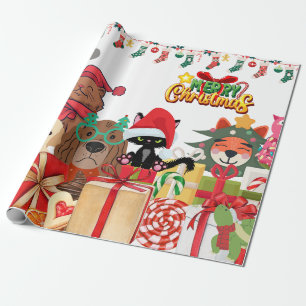 Papel De Regalo Mascotas de Navidades