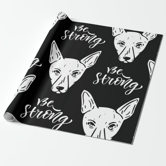 Papel De Regalo Mascotas de patrones Perros fuertes (Desenrollado)