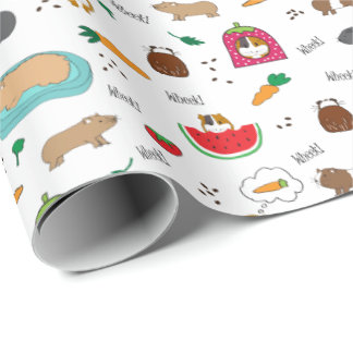 Papel De Regalo Mascotas lindos del Cavy de los conejillos de