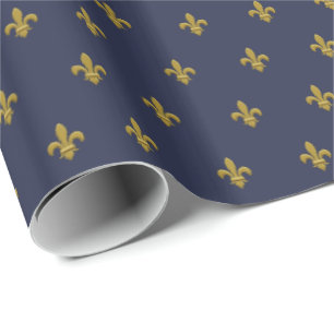 Papel de regalo masculino de la flor de lis del