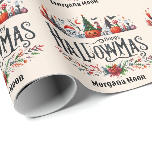 Papel De Regalo Mashup de Navidades de Halloween de la Giftwrap de (Esquina del rollo)