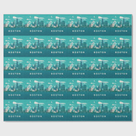 Papel De Regalo Massachusetts Night Cityscape | Boston City