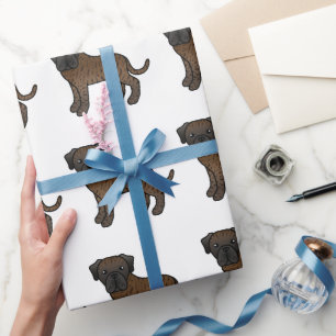 Papel De Regalo Mastín inglés atigrado patrón de perro de dibujos