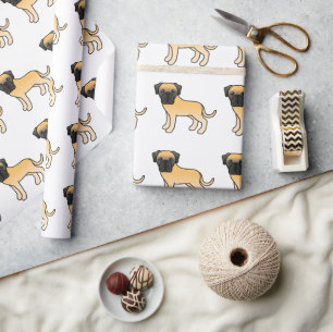Papel De Regalo Mastín inglés cervato patrón de perro de dibujos a