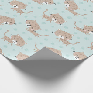 Papel De Regalo Mata de pequeños leopardos y huellas
