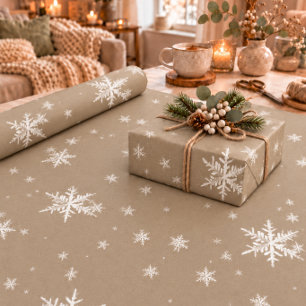 Papel De Regalo Matanza de copos de nieve blancos de invierno de K