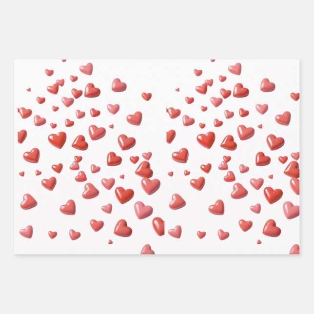Papel de regalo mate de dibujos animados lindo par (Anverso)