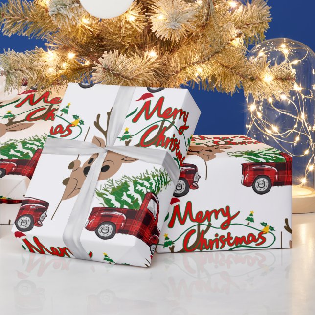 Papel de regalo mate Navidad de Rudolph (Vacaciones)
