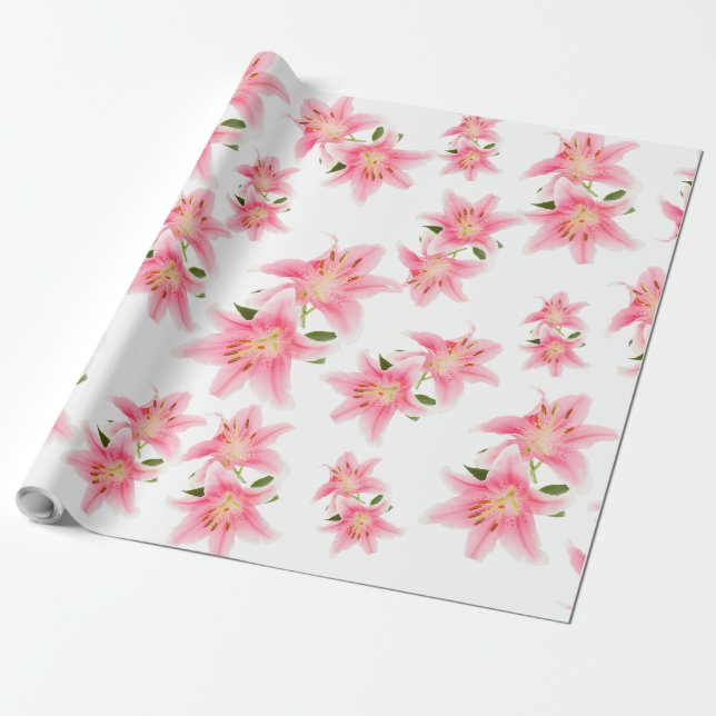 Papel de Regalo Mate Pink Lily (Desenrollado)