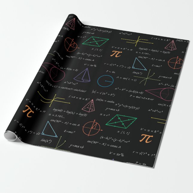 Papel De Regalo Matemáticas coloridas Ecuaciones Math Formulas (Desenrollado)
