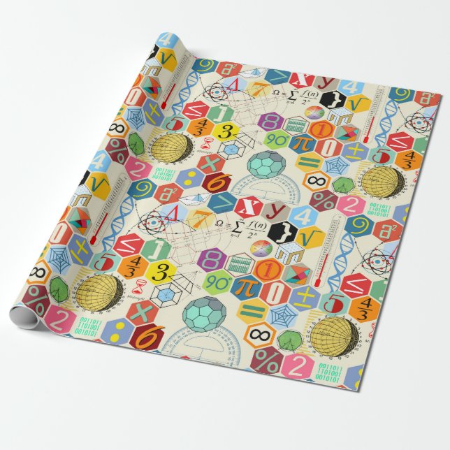 Papel De Regalo matemáticas en color (Desenrollado)