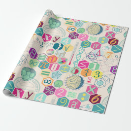Papel De Regalo Matemáticas en color (rosa)