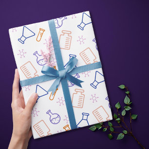 Papel De Regalo Material de laboratorio Beaker Erlenmeyers Ciencia