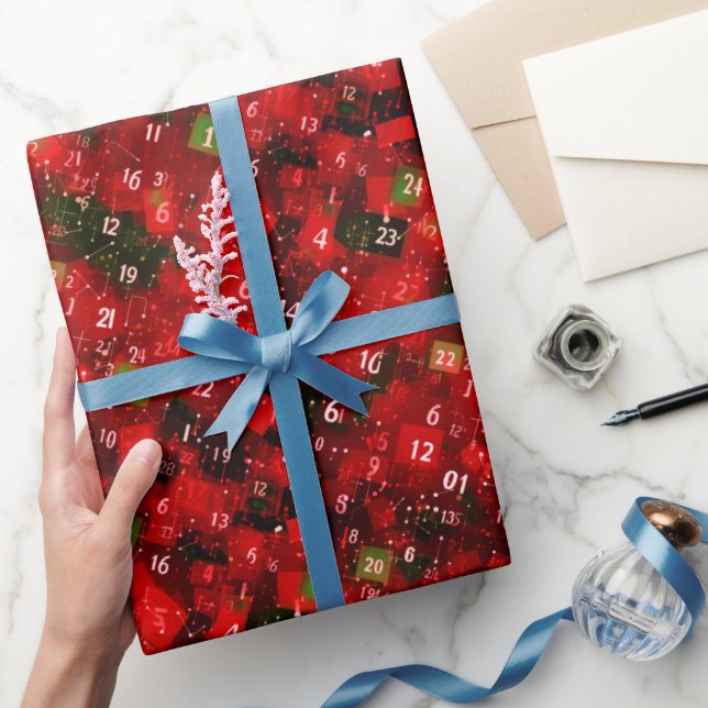 Papel De Regalo Math Abstract Navidades Red Green (Regalar)