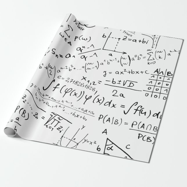 Papel De Regalo Math Geek, Patrón de resolución de problemas matem (Desenrollado)