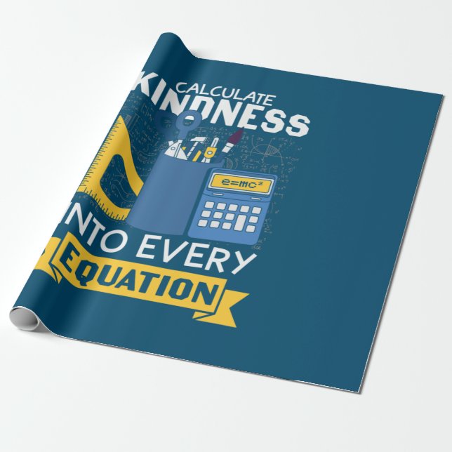 Papel De Regalo Math Teacher calcula amabilidad (Desenrollado)