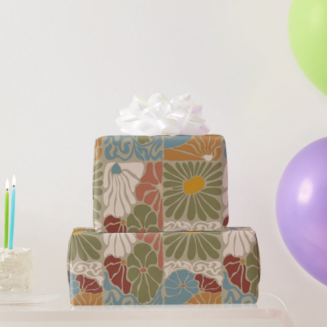 Papel De Regalo Matisse Groovy floral  Art Nouveau 1970s Boho  (Regalos de fiesta)