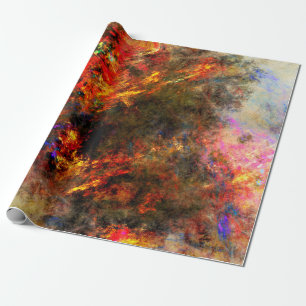 Papel De Regalo Matrimonio fractal de trazo de pintura de lienzo