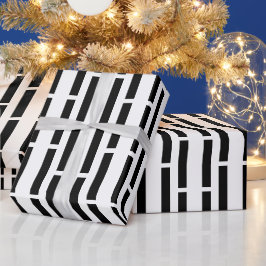 Papel De Regalo Matriz moderna monocroma en blanco y negro