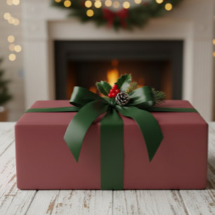 Papel De Regalo Matte Burgundy Wrapping Paper Roll - Elegant Solid