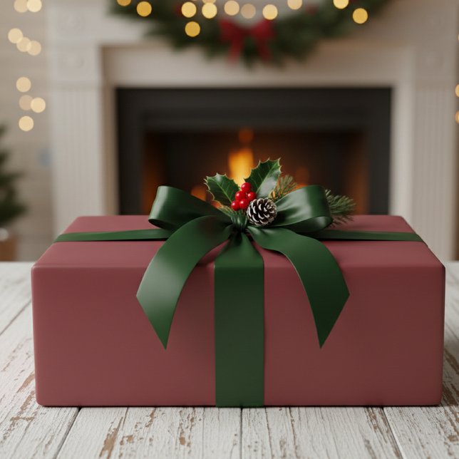 Papel De Regalo Matte Burgundy Wrapping Paper Roll - Elegant Solid (Subido por el creador)