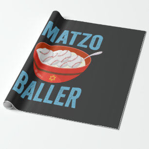 Papel De Regalo Matzo Baller Gracioso Béisbol Regalo de vacaciones