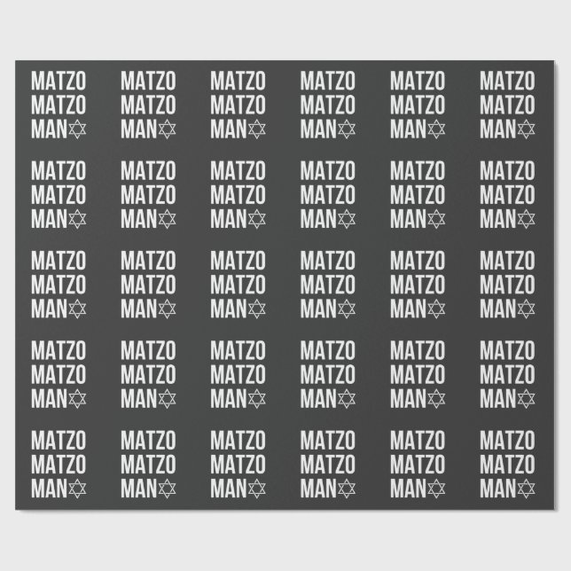 Papel De Regalo Matzo Matzo Man Hanukkah judío (Superficie plana)