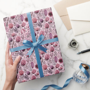 Papel De Regalo Mauve Floral Meadow Primavera Flores Regalo