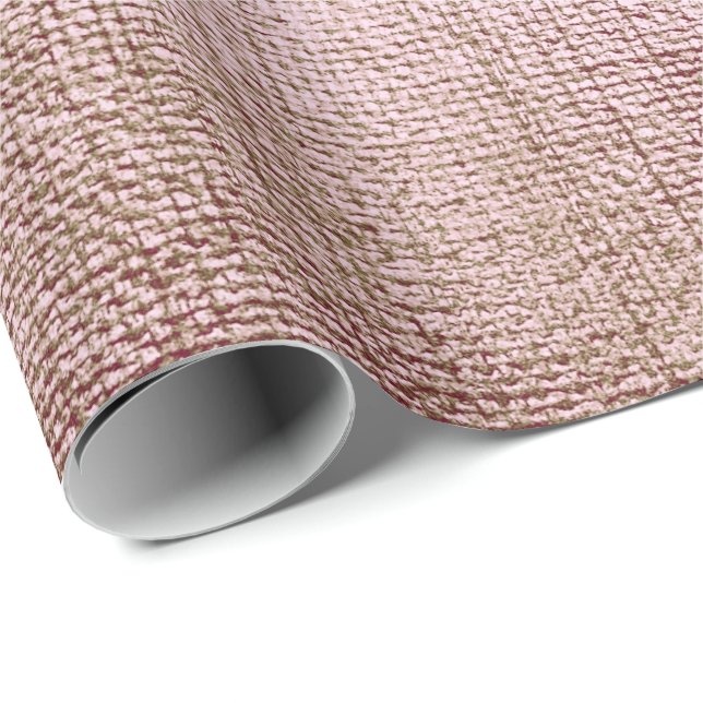 Papel De Regalo Mauve Pink Gold Powder Metallic Brush Makeup Vip (Esquina del rollo)