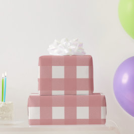 Papel De Regalo Mauve rosa de verificación de búfalo Sencillo de p