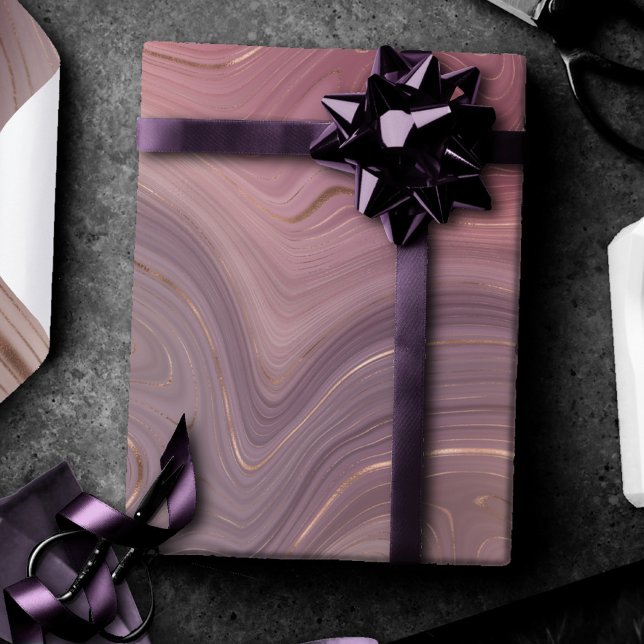 Papel De Regalo Mauve Strata | Agentes de oro rosados y Rosas (Subido por el creador)