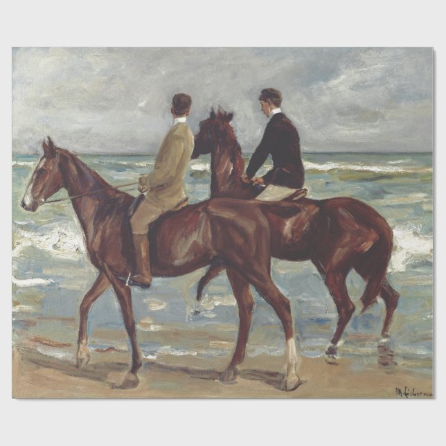 Papel De Regalo Max Liebermann: Two Riders on the Beach Art (Superficie plana)
