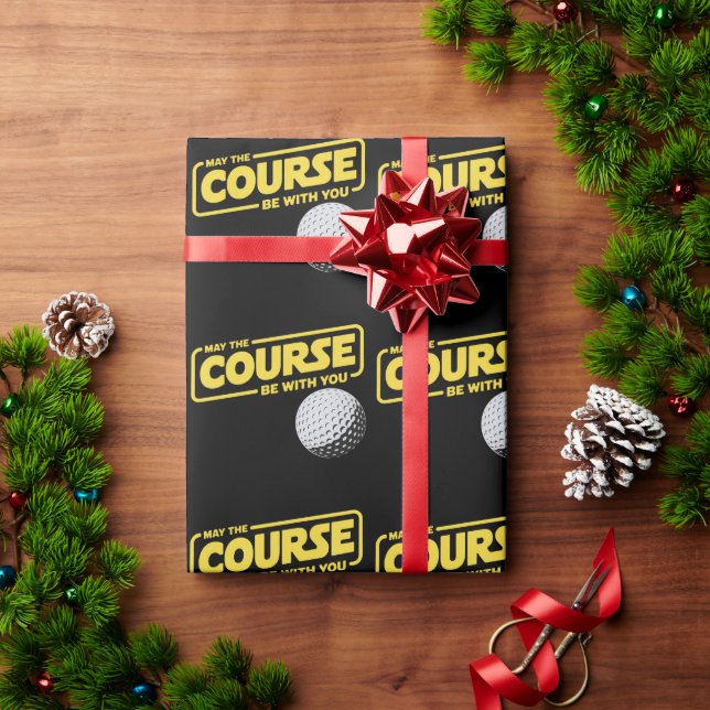Papel De Regalo May The Course Be With You Funny Golf Golfing (Regalo de vacaciones)
