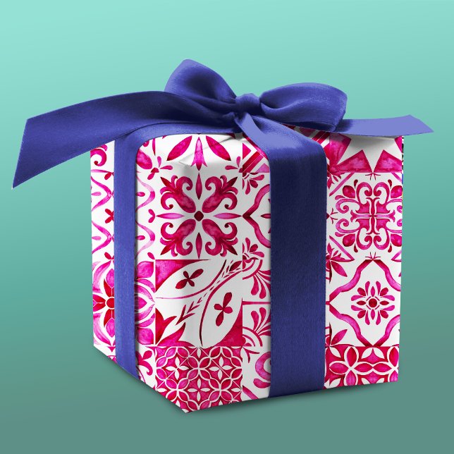 Papel De Regalo Mayólica de verano rojo Mediterráneo siciliano (Subido por el creador)