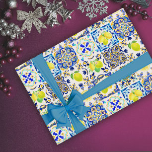 Papel De Regalo Mayólica mediterránea de verano siciliana