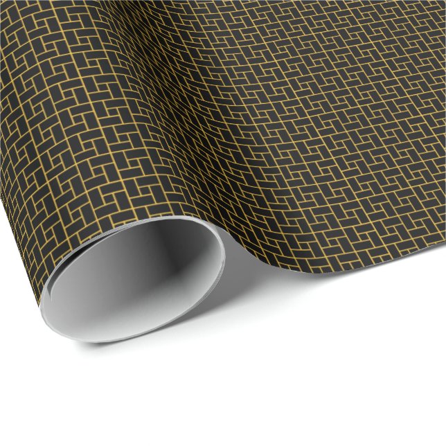 Papel De Regalo Maze negro (Esquina del rollo)