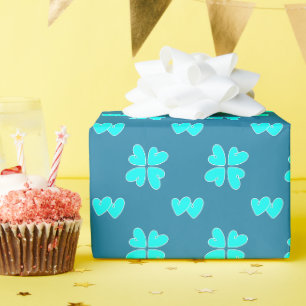 Papel De Regalo Mazipoodles Corazones Azules Sobre Azul