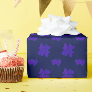 Papel De Regalo Mazipoodles Corazones Violetas En Índigo