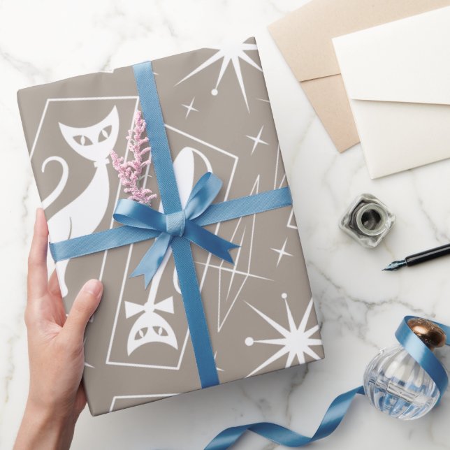 Papel De Regalo MCM de Navidades modernos de gatos de estrella ató (Regalar)