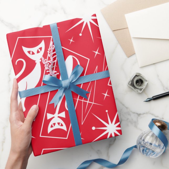Papel De Regalo MCM de Navidades modernos de gatos de estrella ató (Regalar)