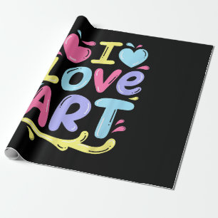Papel De Regalo Me encanta el arte, el regalo de pintura colorida