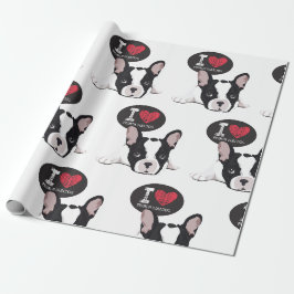 Papel De Regalo Me encanta el Bulldog francés