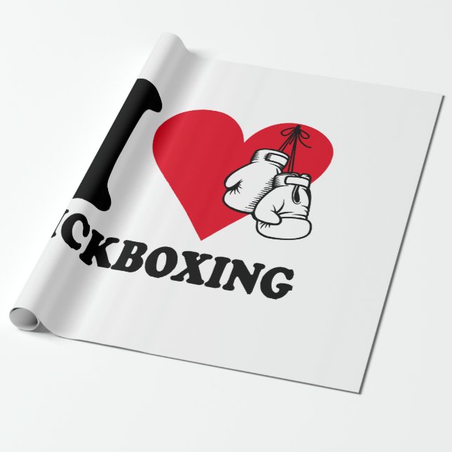 Papel De Regalo Me encanta el kickboxing (Desenrollado)