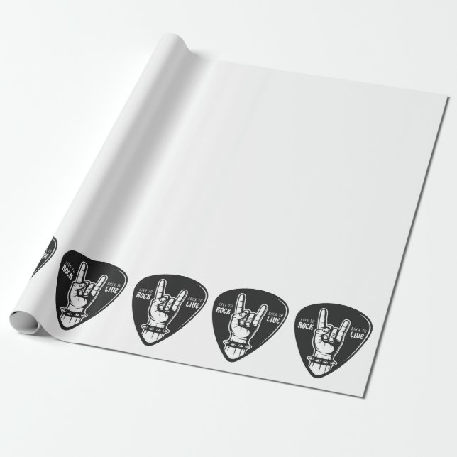 Papel De Regalo Me encanta el rock (Desenrollado)