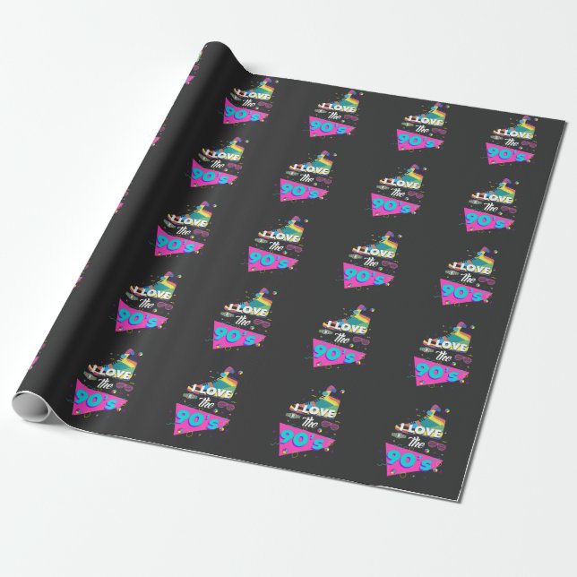 Papel De Regalo Me encanta el traje retro de los años 90 (Desenrollado)