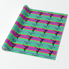 Papel De Regalo Me encanta la gimnasia destello de arcoíris