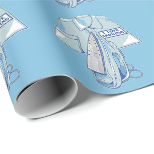 Papel De Regalo Me encanta planchar hierro gracioso