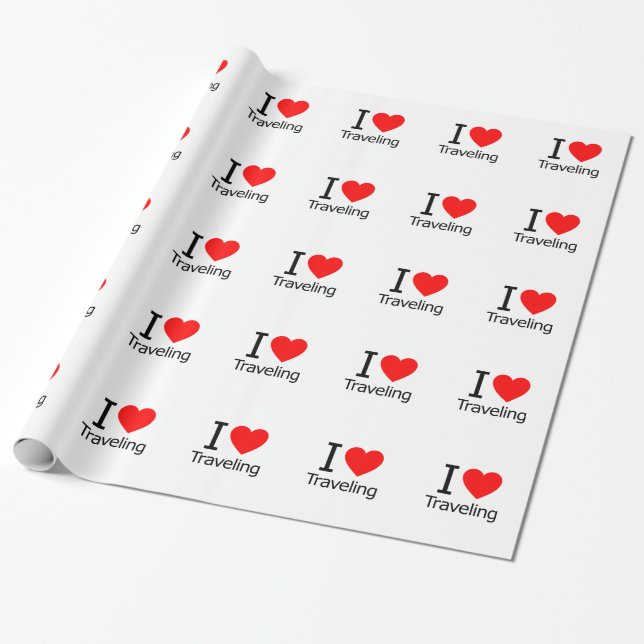 Papel De Regalo Me Encanta Viajar (Desenrollado)