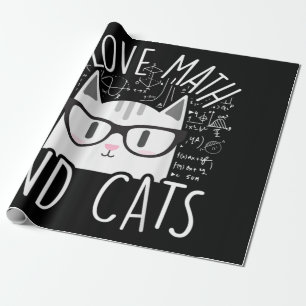 Papel De Regalo Me Encantan Las Matemáticas Y Los Gatos Cuidados G